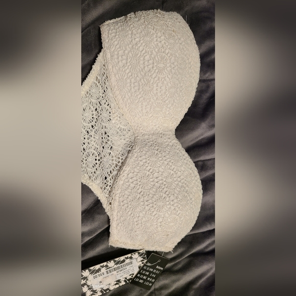 NWT SKINNY DIP White Lace Strapless One-Piece Swimsuit - Picture 4 of 11